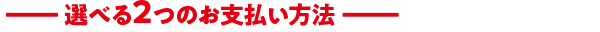 選べる2つのお支払い方法